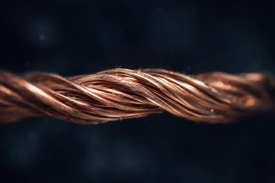 Illustration: Twisted strands of bare copper wire
